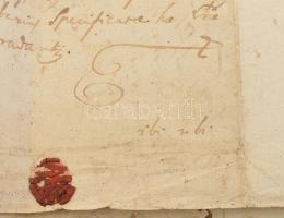 1774 Magyar - latin nyelvű levél, 4 sztl. lev. Vízkeletről Aradi Ferenc pozsony vármegyei szolgabíró...