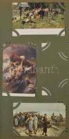 Kb. 175 db RÉGI képeslap 208 férőhelyes szecessziós albumban: sok 1905 előtti művészlap, lithok + 5 ...