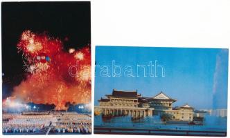 PYONGYANG, PJONGJANG; 14 db MODERN város képeslap, saját tokban / 14 modern town postcards in their ...
