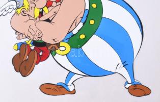 Albert Uderzo (1927-2020): Asterix és Obelix, az Asterix rajzfilm egyik jelenetének eredeti, kézzel ...