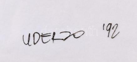 Albert Uderzo (1927-2020): Asterix és Obelix, az Asterix rajzfilm egyik jelenetének eredeti, kézzel ...