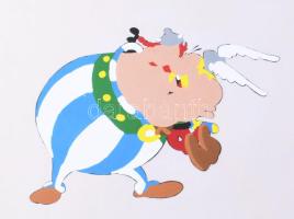 Albert Uderzo (1927-2020): Asterix és Obelix, az Asterix rajzfilm egyik jelenetének eredeti, kézzel ...