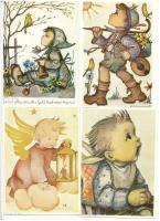 21 db MODERN Hummel művész képeslap gyerekekkel / 21 pre-1945 art postcards with children, signed by Hummel