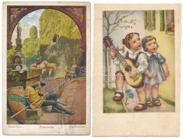 18 db RÉGI művész képeslap, főleg festmények / 18 pre-1945 art postcards, mainly paintings