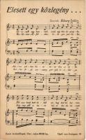 Elesett egy közlegény... Zenésítette Bihary Zoltán. Zenés levelezőlapok, Gerő Imre kiadása