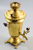 Réz és fém szamovár, kis kopással, m: 25 cm