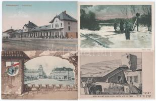 9 db RÉGI képeslap, közte: Magyarország, Erdély, motívum, vasútállomás / 9 pre-1945 postcards, with ...