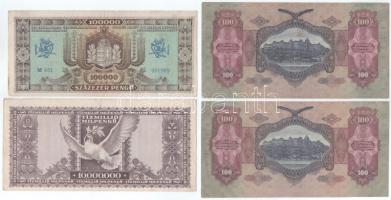 1930-1946. 8xklf Pengő bankjegyből álló tétel, közte 1946. 100.000BP T:XF-F közte szép papír