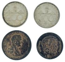 1930. 5P Ag "Horthy jobbra" + 1947. 5Ft Ag "Kossuth" + 1993. 200Ft Ag "MNB" (2x) T:AU-VF patina Adamo P8, F8.1, F13