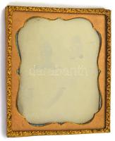 cca 1850-1860 Gyerekek portréja, dagerrotípia, keretben, 7,5×6,5 cm