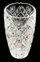 Ólomkristály váza, jelzés nélkül, hibátlan, m: 21,5 cm
