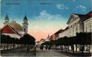1924 Szatmárnémeti, Szatmár, Satu Mare; Széchenyi utca. Vasúti levelezőlapárusítás 2. sz. - 1916. / Str. Regina Maria / street view