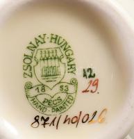 Zsolnay pillangó mintás váza. Kézzel festett, jelzett, hibátlan 16 cm