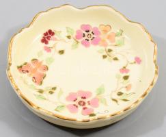 Zsolnay pillangó mintás tálka, jelzett, hibátlan, d: 12 cm