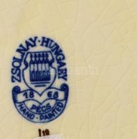 Zsolnay pillangó mintás tálka, jelzett, hibátlan, d: 12 cm