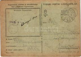 1942 Egyedi, kézzel rajzolt második világháborús tábori postai levelezőlap, álmodozó katona. Tábori ...