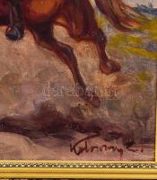 Kolozsváry Endre (1901-?): Lovak és csikós. Olaj, vászon, jelzett. Apró felületi sérülésekkel. Dekor...