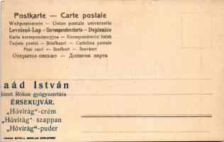 Levelet hozott a postás, hátoldalán Saád István Szent Rókus gyógyszertár reklámja / mailman, with Hu...