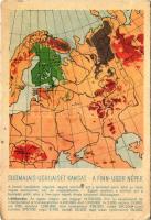 A finn-ugor (finnugor) népek; a Sugurahvaste Instituut (Rokonnépek Intézete), Zongor Endre kiadása / Suomalais-Ugrilaiset Kansat / Finno-Ugric language family map (EB)
