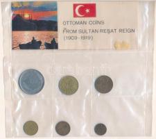 Törökország 1925-1974. 10p Al-bronz - 2 1/2L acél forgalmi érme összeállítás fóliatokban T:vegyes, kicsit viseltes fólia Turkey 1925-1974. 10 Para Al-bronze - 2 1/2 Lira steel coin set in foil packaging C:mixed, slightly worn foil