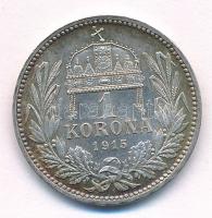 1915KB 1K Ag "Ferenc József" T:AU, patina Adamo K5.1