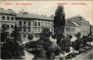 Lviv, Lwów, Lemberg; Akademiestrasse / Ulica Akademicka / Academy Street (fl)