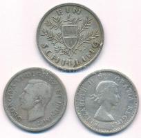 Ausztria 1925. 1Sch Ag + Kanada 1939. 25c Ag "VI. György" + 1963. 25c Ag "II. Erzsébe...