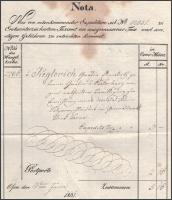 1831 Keglovich grófné született Esterházy adófizetési nyugtája Buda, papírfelzetes viaszpecséttel