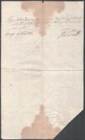 1831 Keglovich grófné született Esterházy adófizetési nyugtája Buda, papírfelzetes viaszpecséttel
