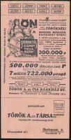 cca 1930 Török és társa osztálysorsjegy reklám levelezőlappal