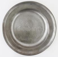 Ón tál. cca 19. sz. jelzett, kopással, d: 28 cm