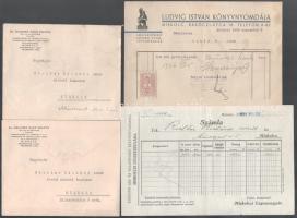 ca 1920-1940 kb 10 db miskolci fejléces számla és céges boríték