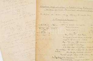 cca 1900 Miskolc - Soltész Nagy Kálmán utcában építendő Szinva híd méretszámítása és egy rajza 30 + ...