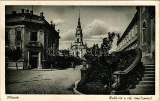 1943 Miskolc, Deák tér a református templommal (EB)