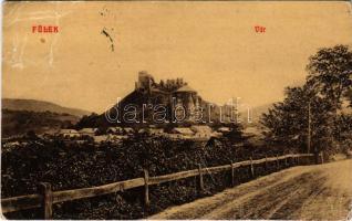 Fülek, Filakovo; látkép a várral. Krämer Jeremiás kiadása 642. / castle (gyűrődések / creases)