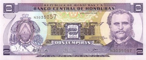 Honduras 2003-2006. 1L (4x) + 2L (4x) benne egymásutáni sorszámokkal T:I