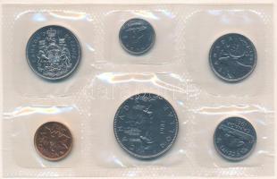 Kanada 1981. 1c-1$ (6xklf) forgalmi sor fólia tokban, tanúsítvánnyal T:UNC Canada 1981. 1 Cent - 1 Dollar (6xdiff) coin set in foil packaging, with certificate C:UNC