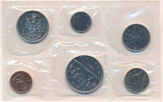 Kanada 1982. 1c-1$ (6xklf) forgalmi sor fólia tokban, tanúsítvánnyal T:UNC Canada 1982. 1 Cent - 1 Dollar (6xdiff) coin set in foil packaging, with certificate C:UNC