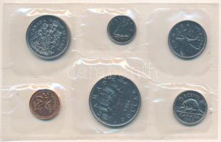 Kanada 1984. 1c-1$ (6xklf) forgalmi sor fólia tokban, tanúsítvánnyal T:UNC Canada 1984. 1 Cent - 1 Dollar (6xdiff) coin set in foil packaging, with certificate C:UNC