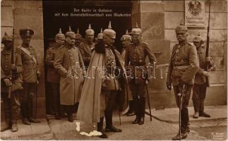 Der Kaiser in Galizien mit dem Generalfeldmarschall von Mackensen / WWI German military, Emperor Wilhelm II with General Field Marshal Mackensen in Galicia. G. Berger Hofphot. (ragasztónyom / glue marks)