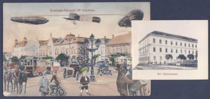 Szatmárnémeti with railway boarding house leporellocard