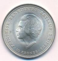 Dánia 1968. 10K Ag "Benedikte hercegnő házasságkötése" T:UNC patina Denmark 1968. 10 Kroner Ag "Wedding of Princess Benedikte" C:UNC patina Krause KM#857