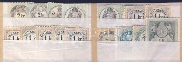 1868-1899 17 db használatlan okmánybélyeg
