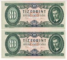 1975. 10Ft (2x) sorszámkövetők "A 106 102301 - A 106 102302" T:UNC,AU Adamo F8