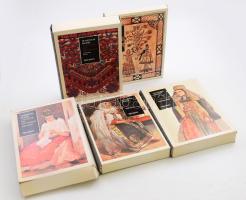 Malonyay Dezső: A magyar nép művészete I-V. kötet. Bp., 1984-1987, Helikon. Reprint kiadás. Rendkívül gazdag képanyaggal illusztrált. Az I. kötetben kísérőfüzettel. Kiadói kartonált papírkötések, kiadói kartontokokban, az kötet V. kartontokja sérült, de egyébként jó állapotban.