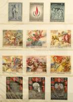 3 db A/4 és kb 40 db kis és közepes berakó, külföldi posták ajándékai egy magyar postai vezetőnek kb...