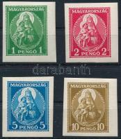 1932 Nagy Madonna vágott sor, 3 érték ívszéli. Nagyon ritka vágott sor! (apró ráncok / small creases)