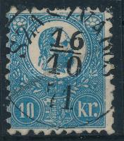 1871 Kőnyomat 10kr enyhén képbe fogazva "SZÁSZVÁROS"