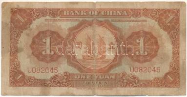 Kínai Köztársaság 1935. 1Y "Bank of China", "UO82045" T:VG, pici anyaghiány
Rep...