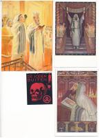 40 db RÉGI megíratlan vegyes Judaika témájú képeslap, közte 2 cédula / 40 pre-1945 unused Judaica art postcards in various topics, with 2 papers